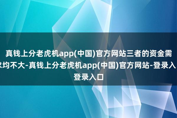 真钱上分老虎机app(中国)官方网站三者的资金需求均不大-真钱上分老虎机app(中国)官方网站-登录入口