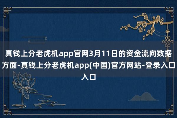 真钱上分老虎机app官网3月11日的资金流向数据方面-真钱上分老虎机app(中国)官方网站-登录入口